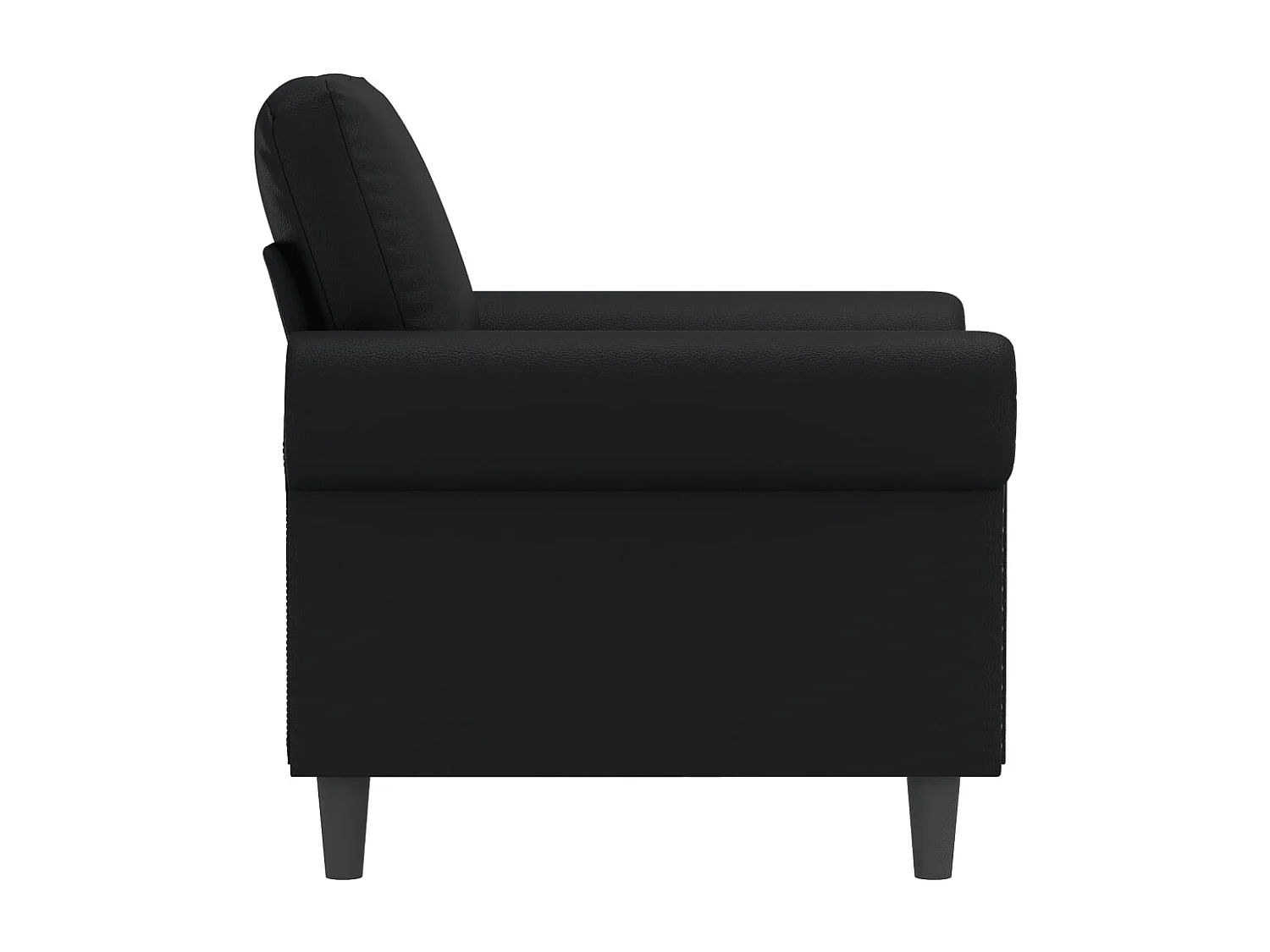 Zwarte fauteuil 60 cm kunstleer