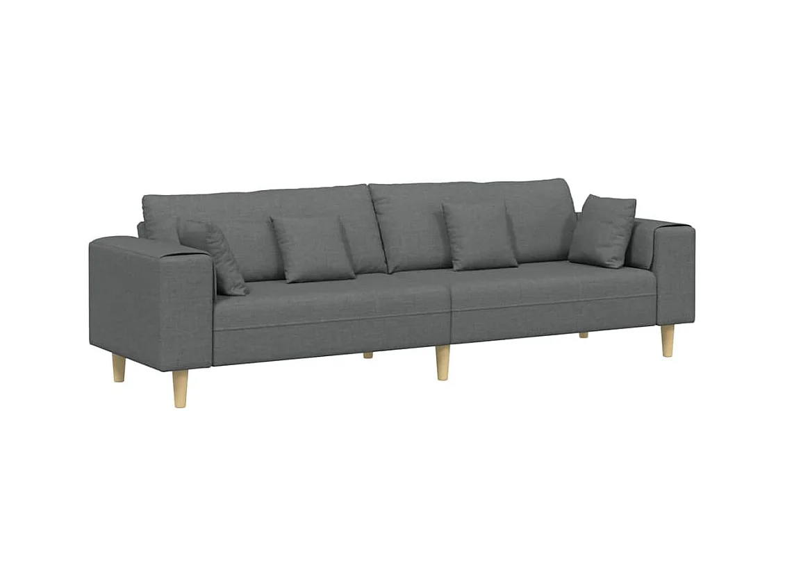 Divano in tessuto con cuscino Tessuto grigio scuro 208 cm