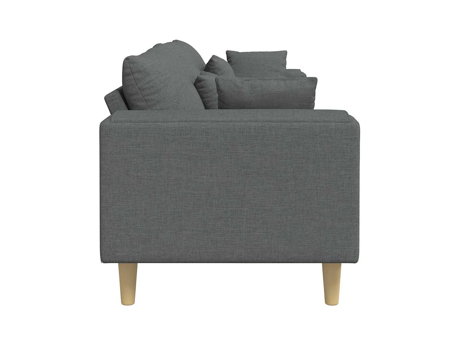 Divano in tessuto con cuscino Tessuto grigio scuro 208 cm