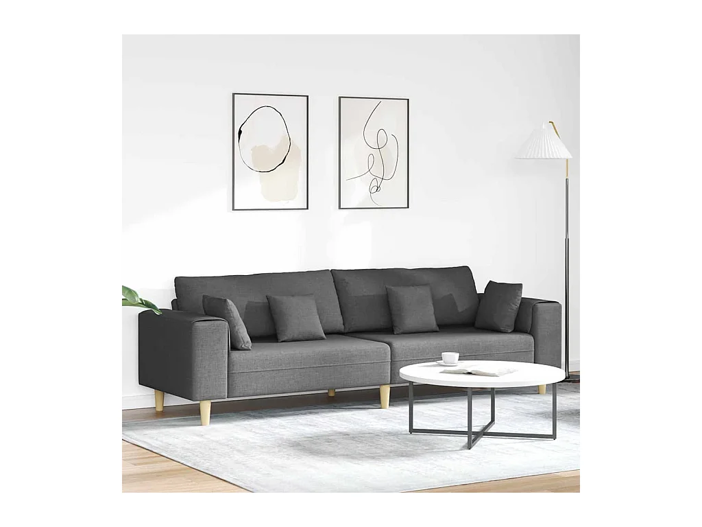 Sofa en tissu avec coussin Gris foncé 208 cm tissu
