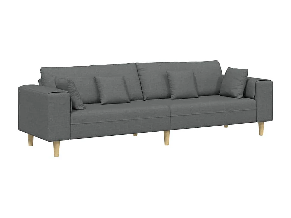 Sofa en tissu avec coussin Gris foncé 208 cm tissu