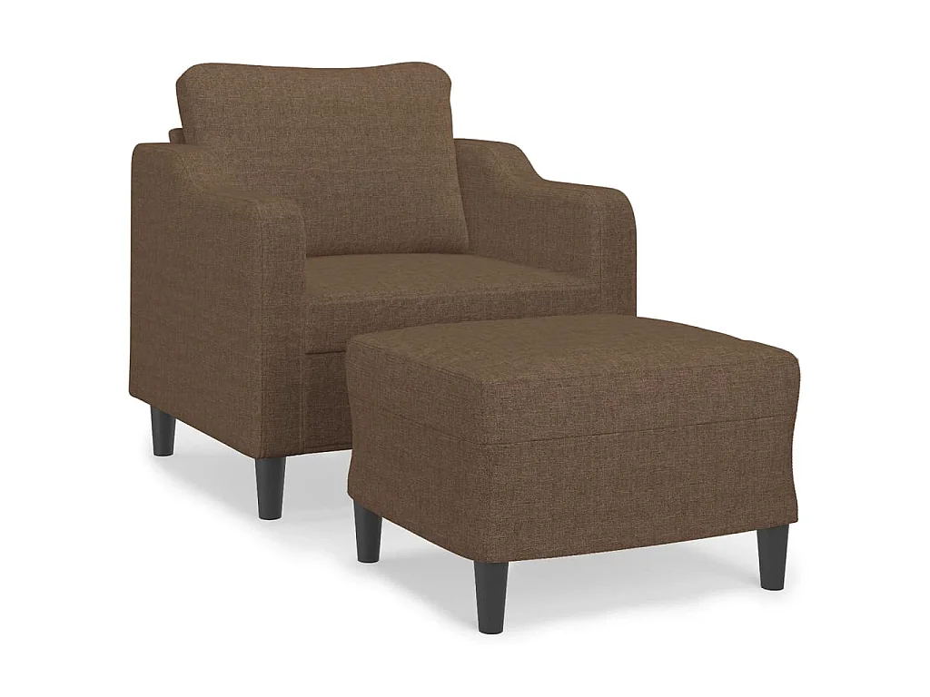 Sessel mit Fußstütze Braun 60 cm Stoff