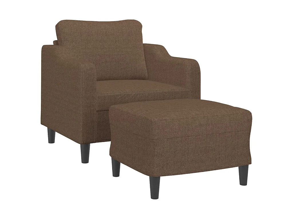 Sessel mit Fußstütze Braun 60 cm Stoff