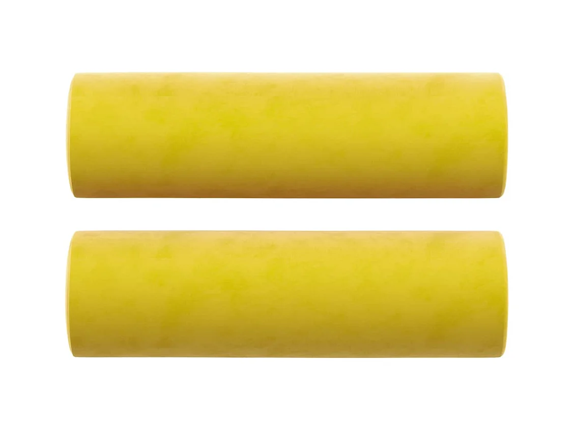Divano 2 posti con cuscini decorativi giallo 120 cm velluto