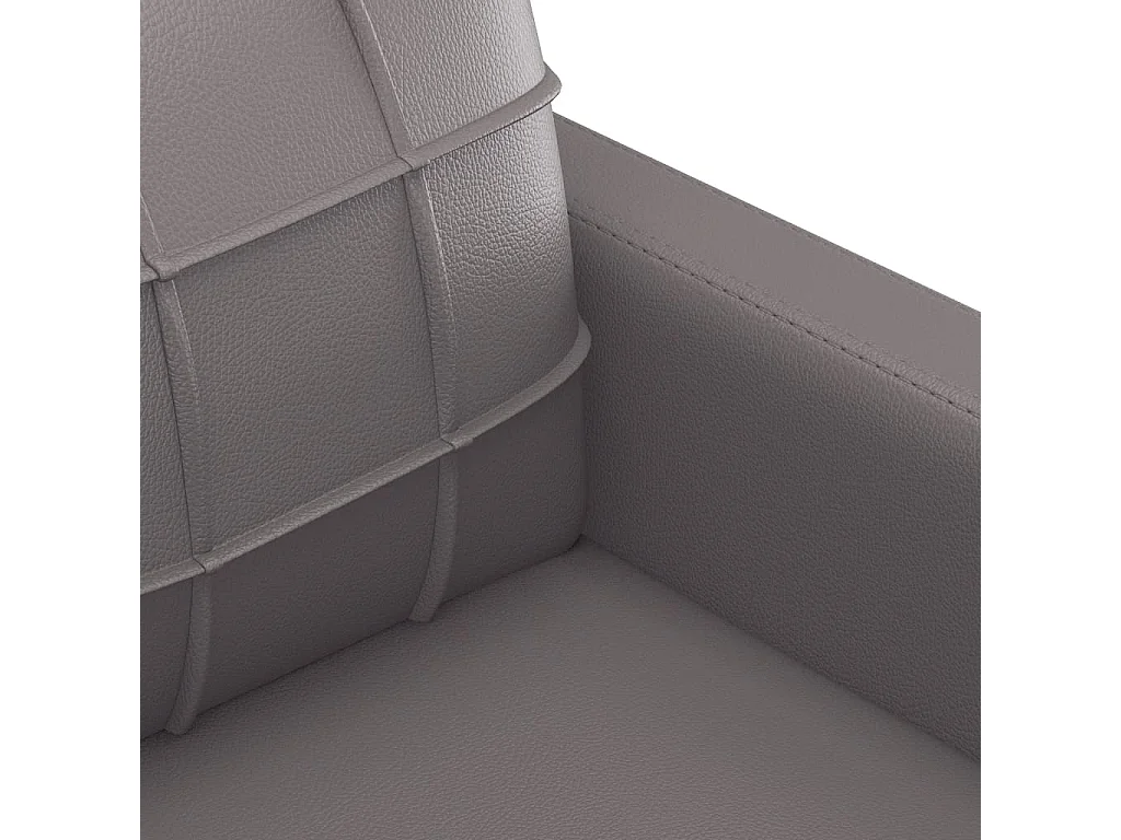 Conjunto de sofá de 2 piezas con cojines de piel sintética gris