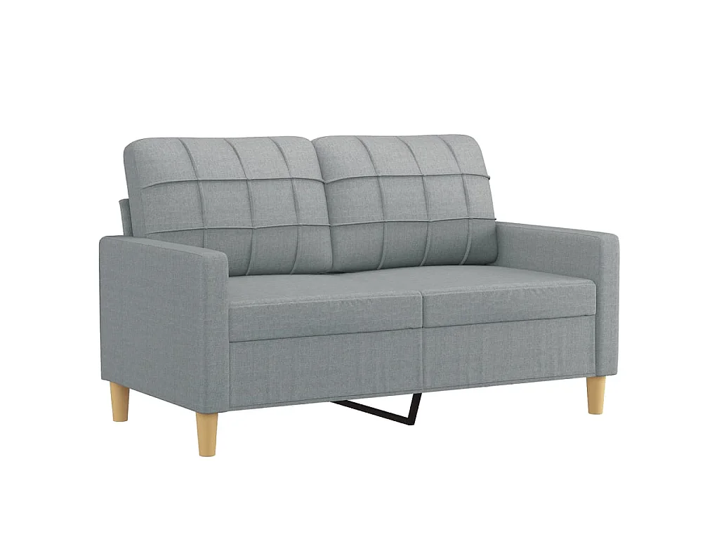 Ensemble de canapés 2 pcs avec coussins Gris clair Tissu