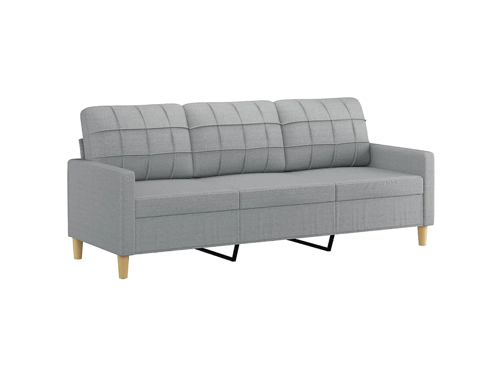 Ensemble de canapés 2 pcs avec coussins Gris clair Tissu