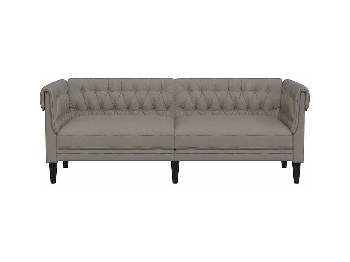 Sofá Chesterfield de 3 plazas en tela color topo