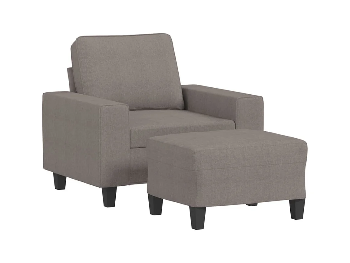 Fauteuil met voetenbank Taupe 60 cm Stof