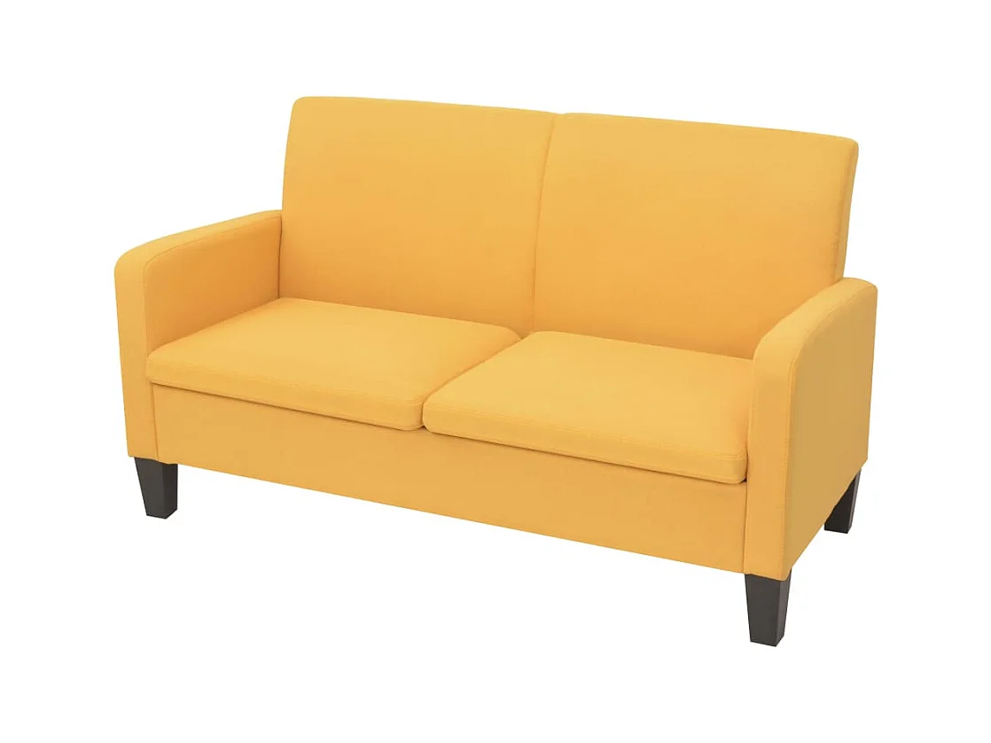 Set di divani 2 pezzi in tessuto giallo