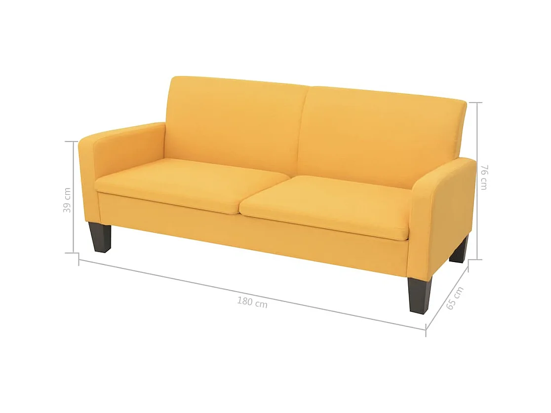 Set di divani 2 pezzi in tessuto giallo