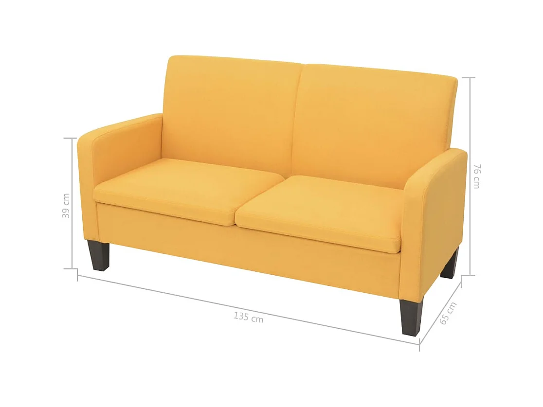 Set di divani 2 pezzi in tessuto giallo