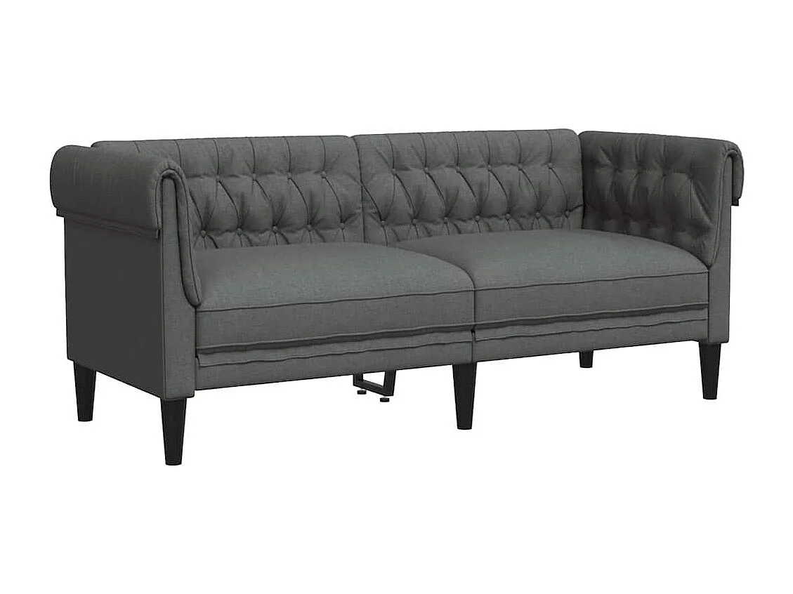 Sofá Chesterfield de 2 plazas en tela gris oscuro