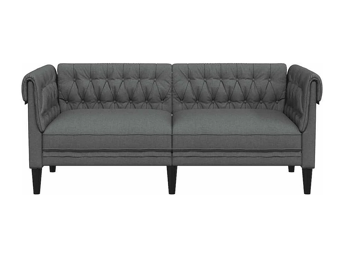 Sofá Chesterfield de 2 plazas en tela gris oscuro
