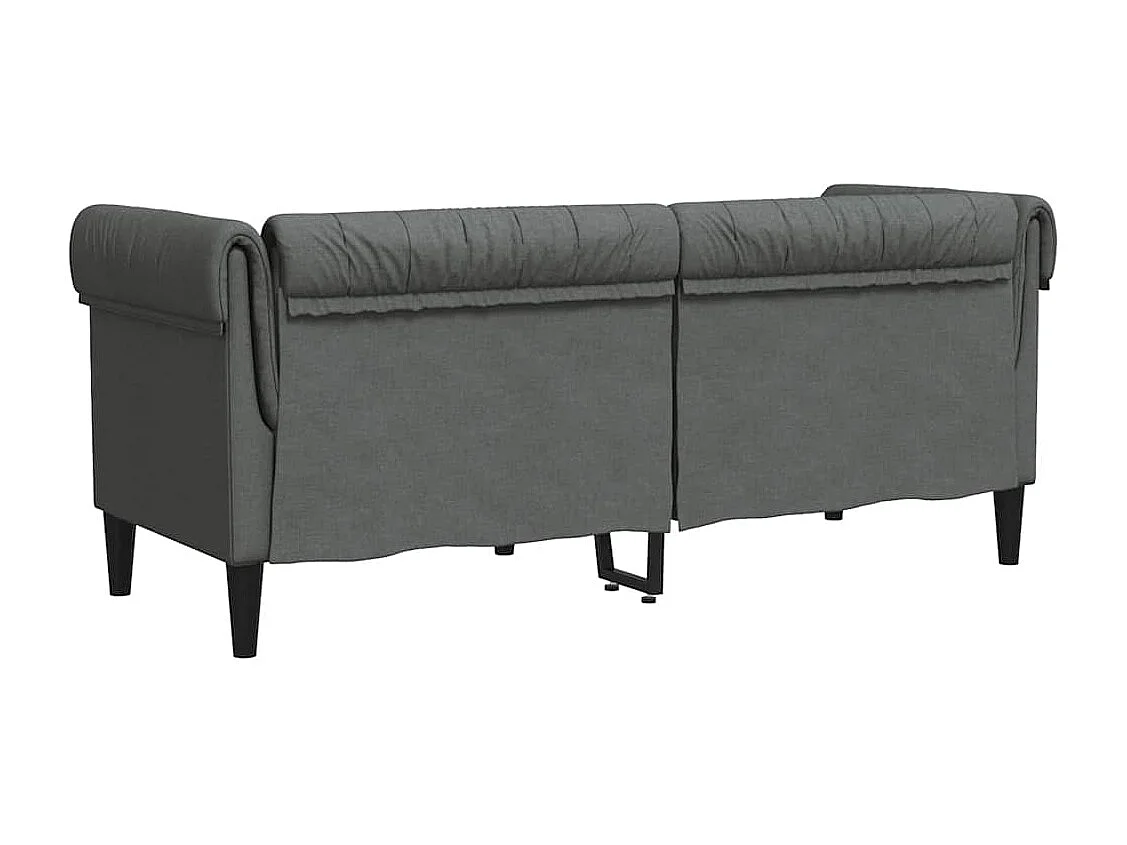Sofá Chesterfield de 2 plazas en tela gris oscuro