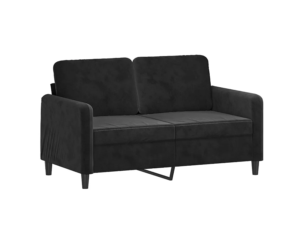 2-teiliges Sofaset aus schwarzem Samt