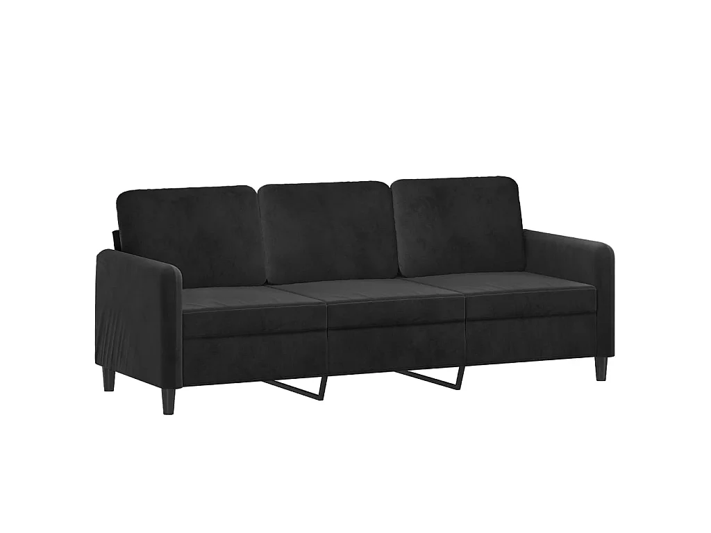 2-teiliges Sofaset aus schwarzem Samt