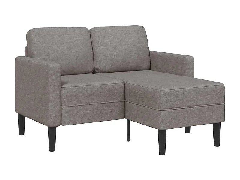 Canapé 2 places avec méridienne en L taupe 125 cm tissu