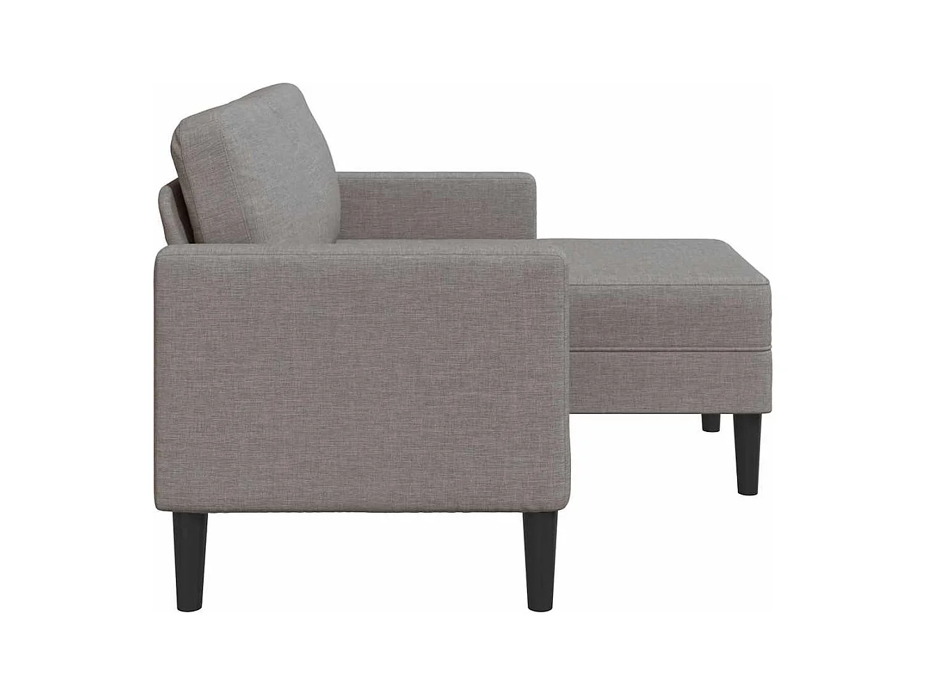 Canapé 2 places avec méridienne en L taupe 125 cm tissu