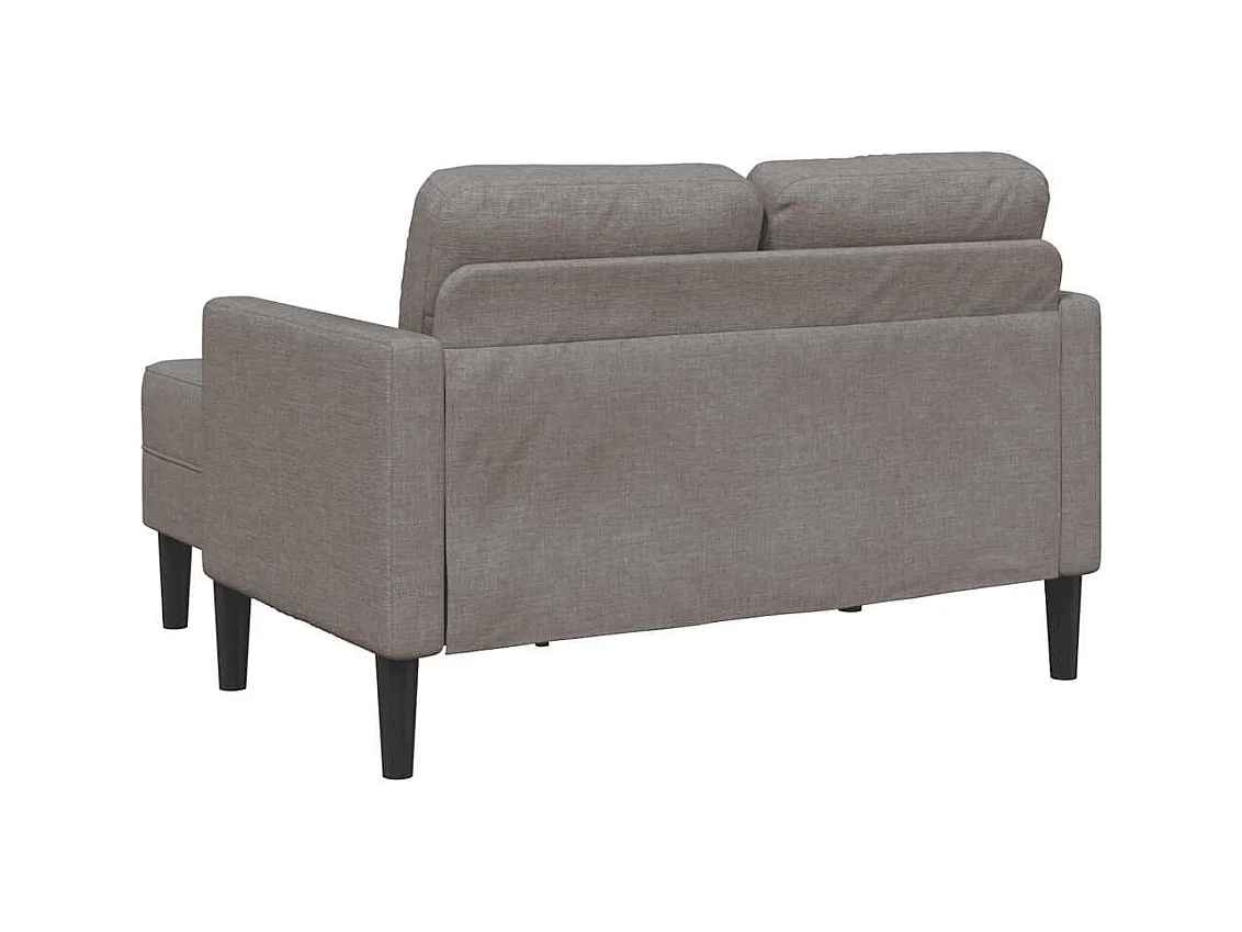 Canapé 2 places avec méridienne en L taupe 125 cm tissu