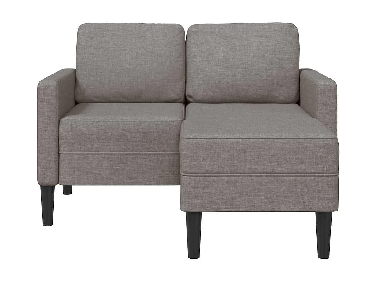 Canapé 2 places avec méridienne en L taupe 125 cm tissu