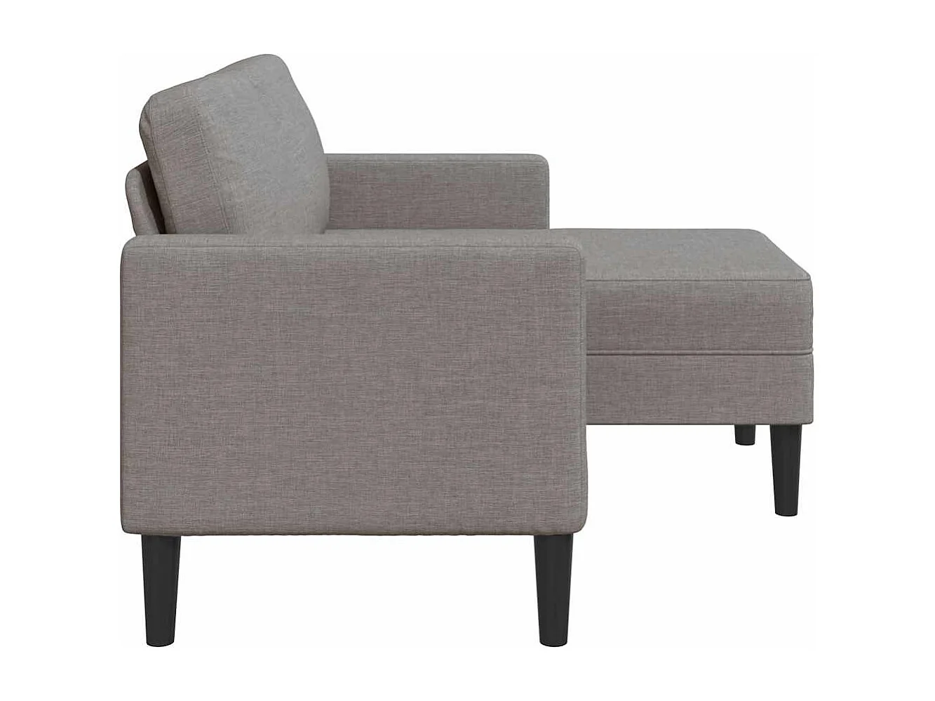 Canapé 2 places avec méridienne en L taupe 125 cm tissu