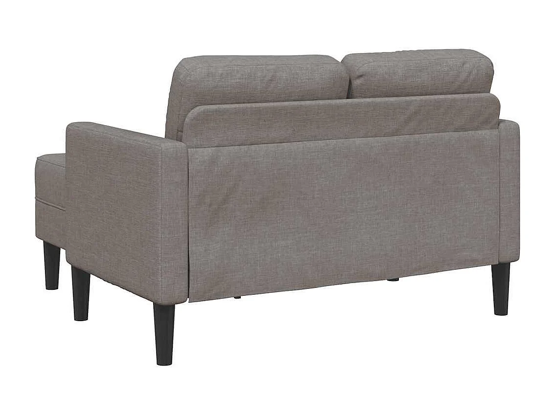 Canapé 2 places avec méridienne en L taupe 125 cm tissu