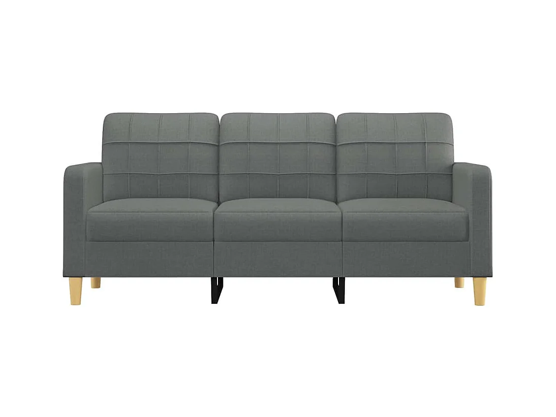 Divano 3 posti Grigio scuro 180 cm Tessuto