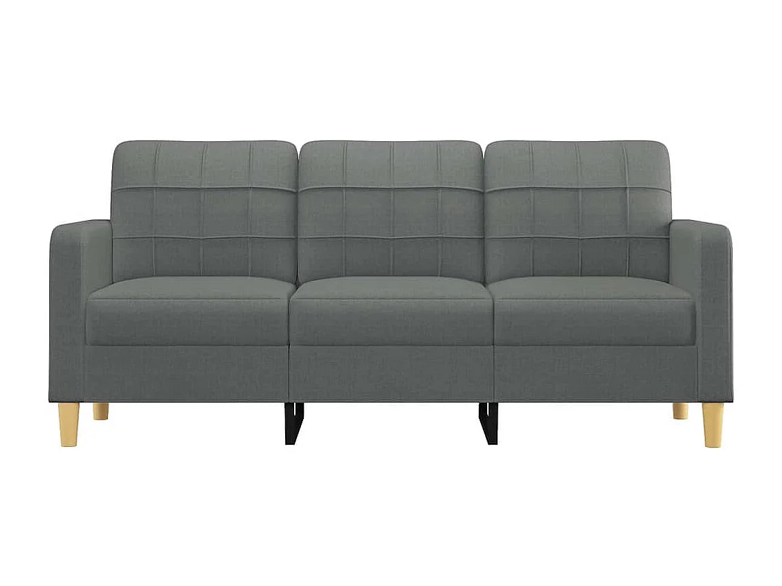 Canapé à 3 places Gris foncé 180 cm Tissu
