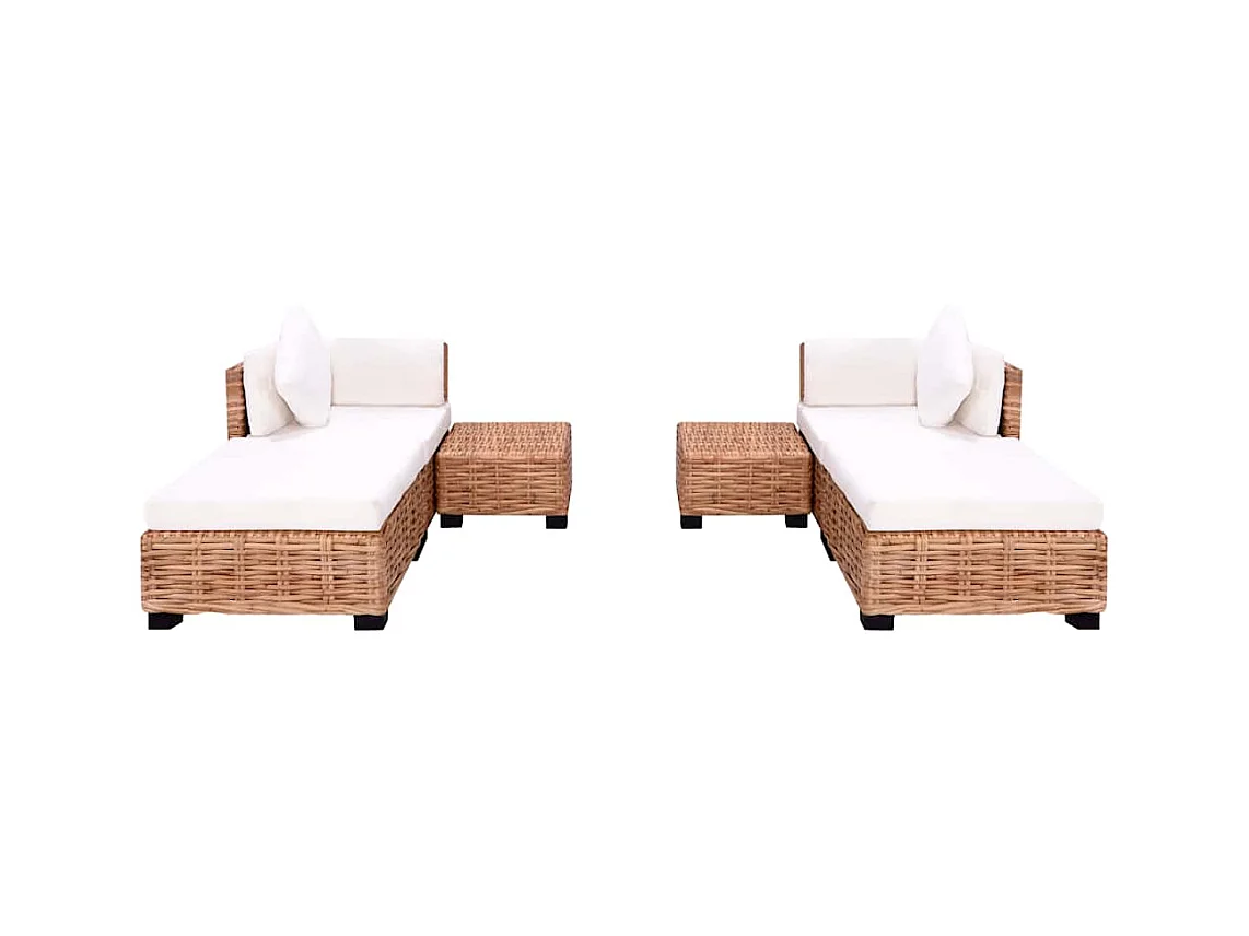 Set di divani da 16 pezzi in rattan naturale