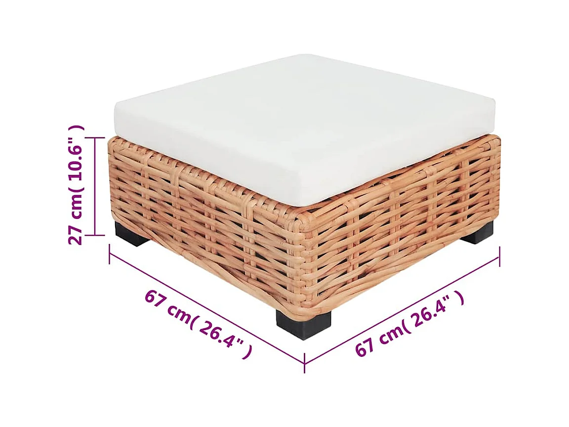 Set di divani da 16 pezzi in rattan naturale