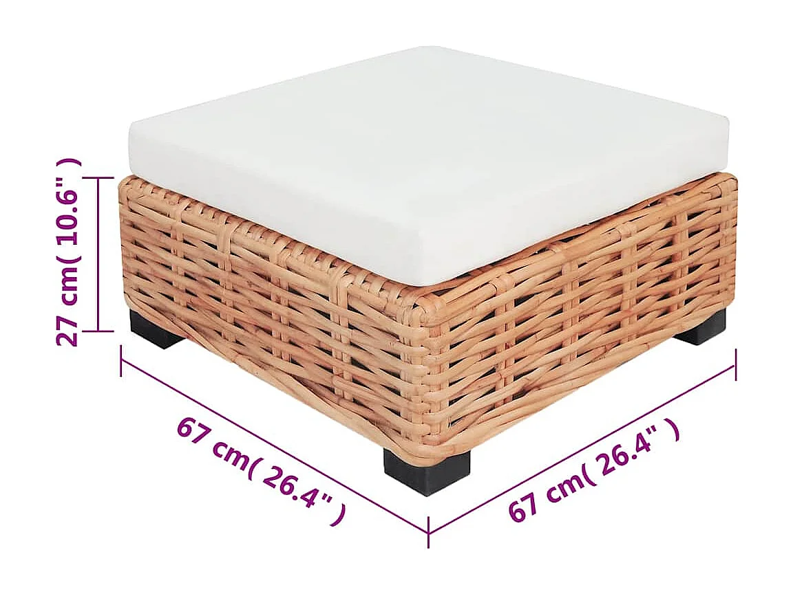 Set di divani da 16 pezzi in rattan naturale