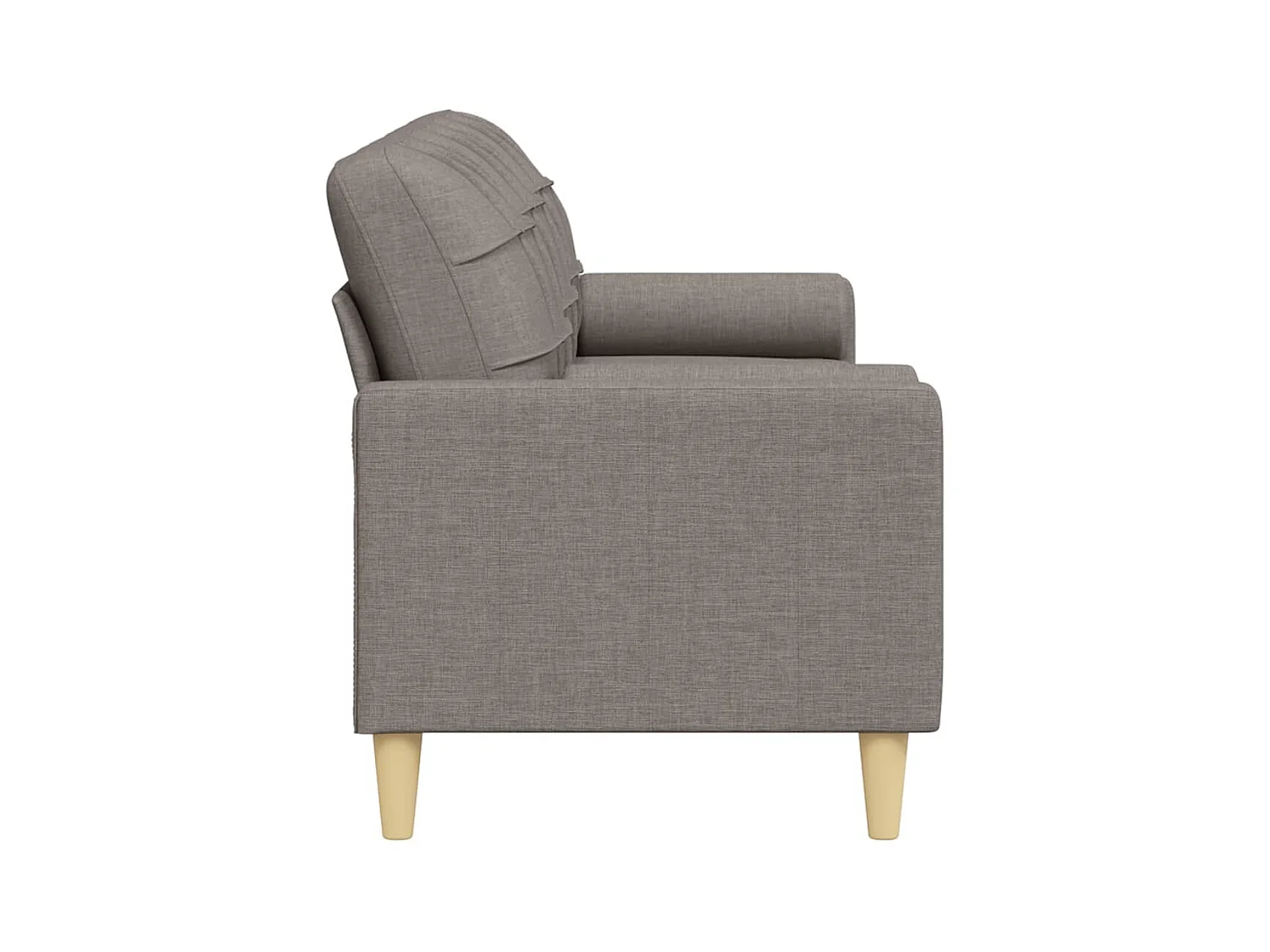 Sofá de 3 plazas con cojines decorativos tela color topo 210 cm