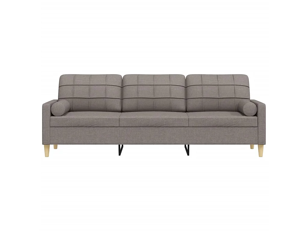 3-Sitzer-Sofa mit Dekokissen taupe 210 cm Stoff