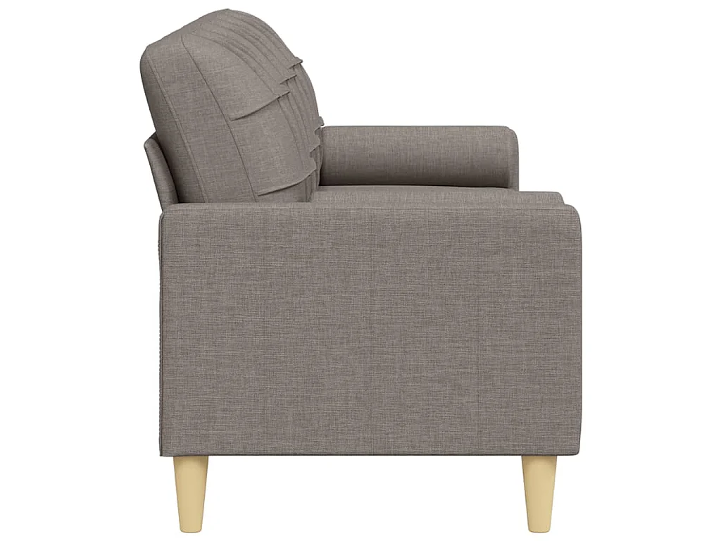 3-Sitzer-Sofa mit Dekokissen taupe 210 cm Stoff