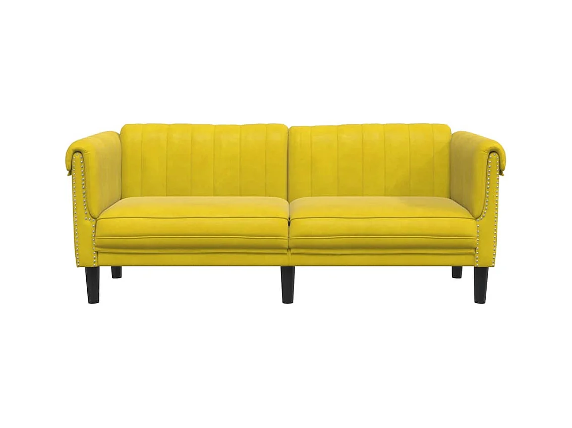 Gele fluwelen 2-zitsbank