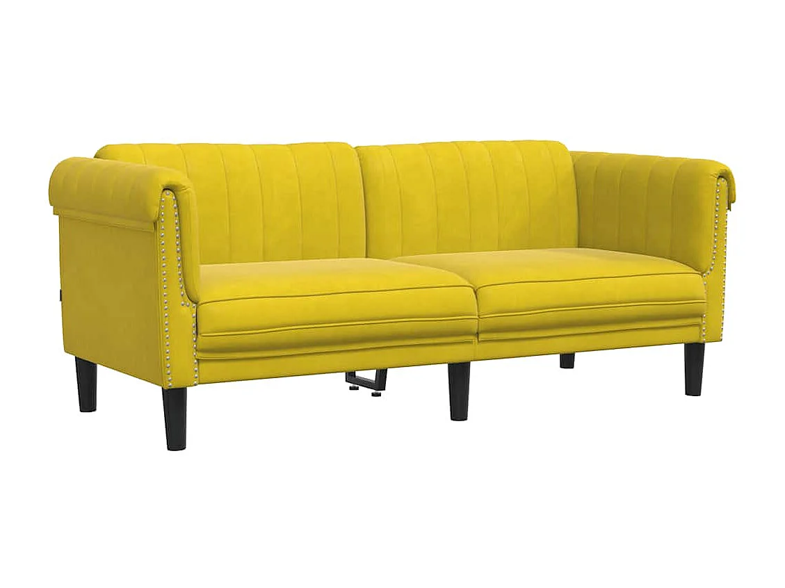 Sofá de 2 plazas de terciopelo amarillo