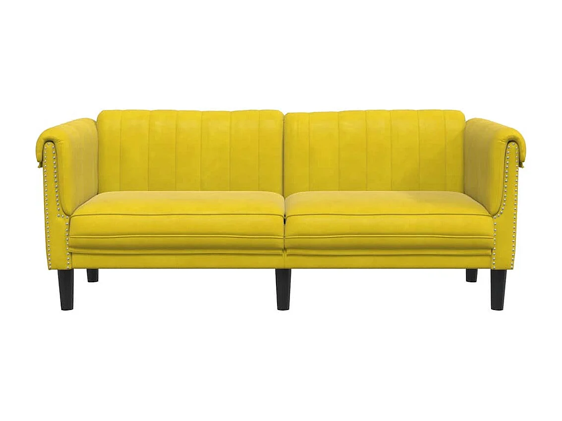 Sofá de 2 plazas de terciopelo amarillo