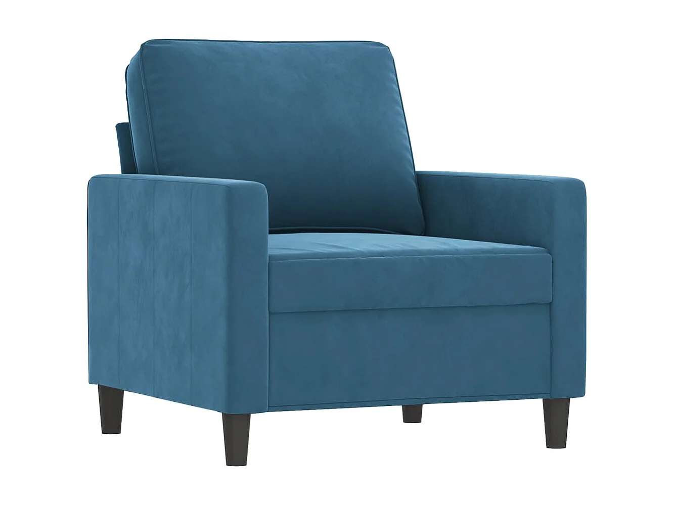 Fauteuil avec repose-pied Bleu 60 cm Velours