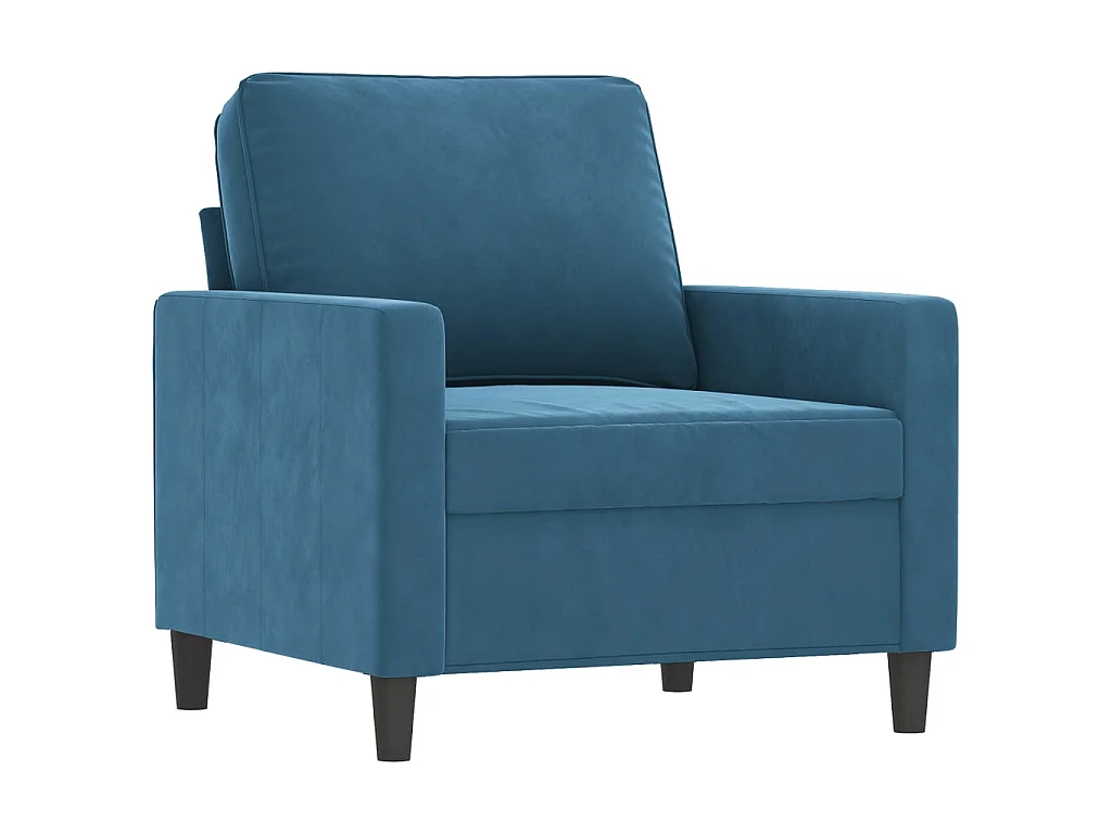 Poltrona con poggiapiedi Blu 60 cm Velluto