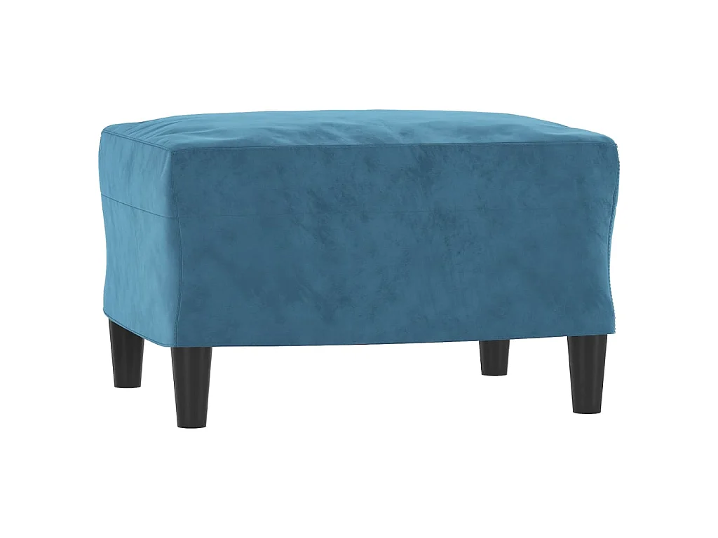 Poltrona con poggiapiedi Blu 60 cm Velluto