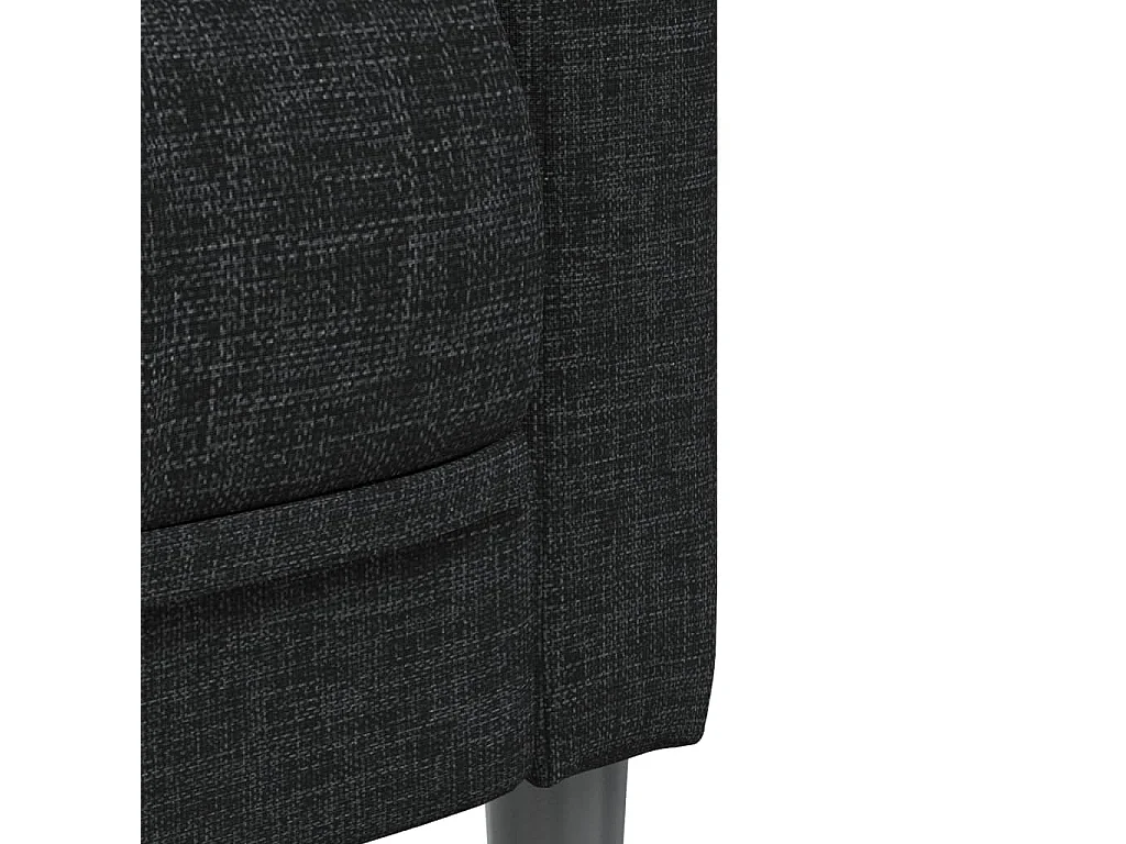 Conjunto de sofá de 3 piezas de tela negra