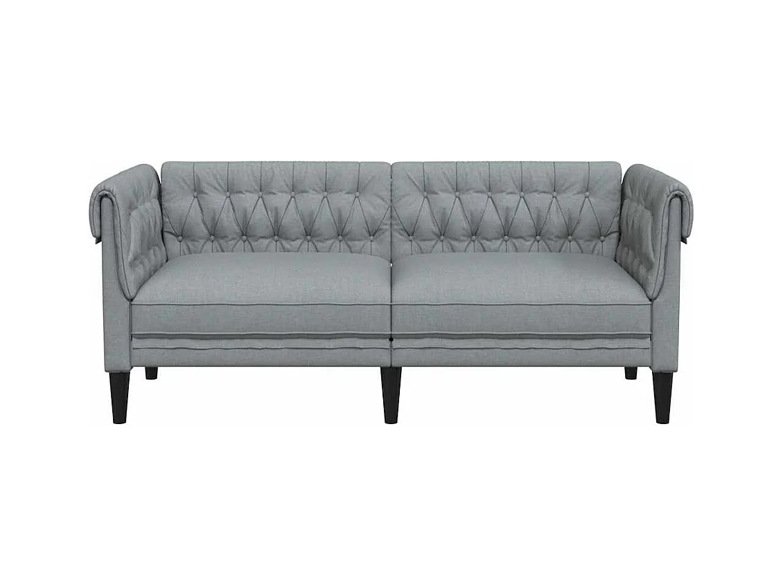 Chesterfield 2-zitsbank in lichtgrijze stof