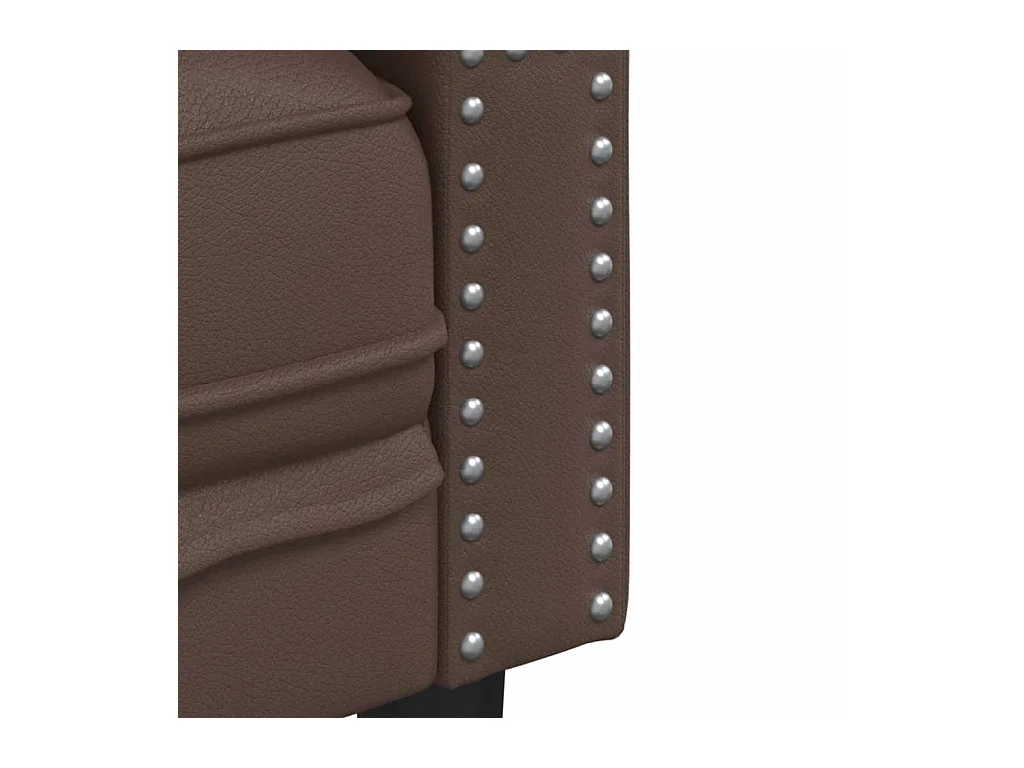 Divano Chesterfield a 3 posti in similpelle marrone