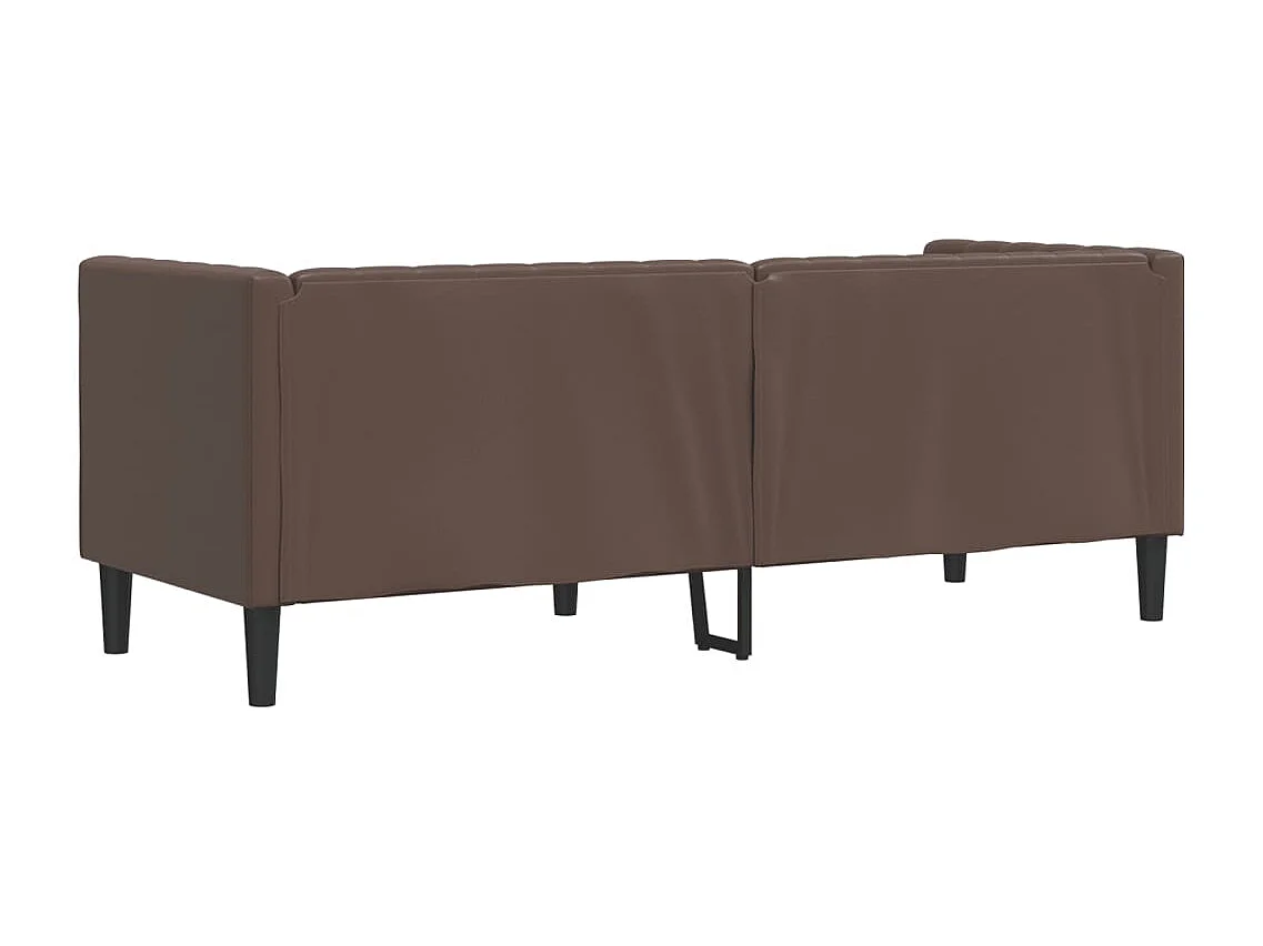 Canapé à 3 places Chesterfield marron similicuir