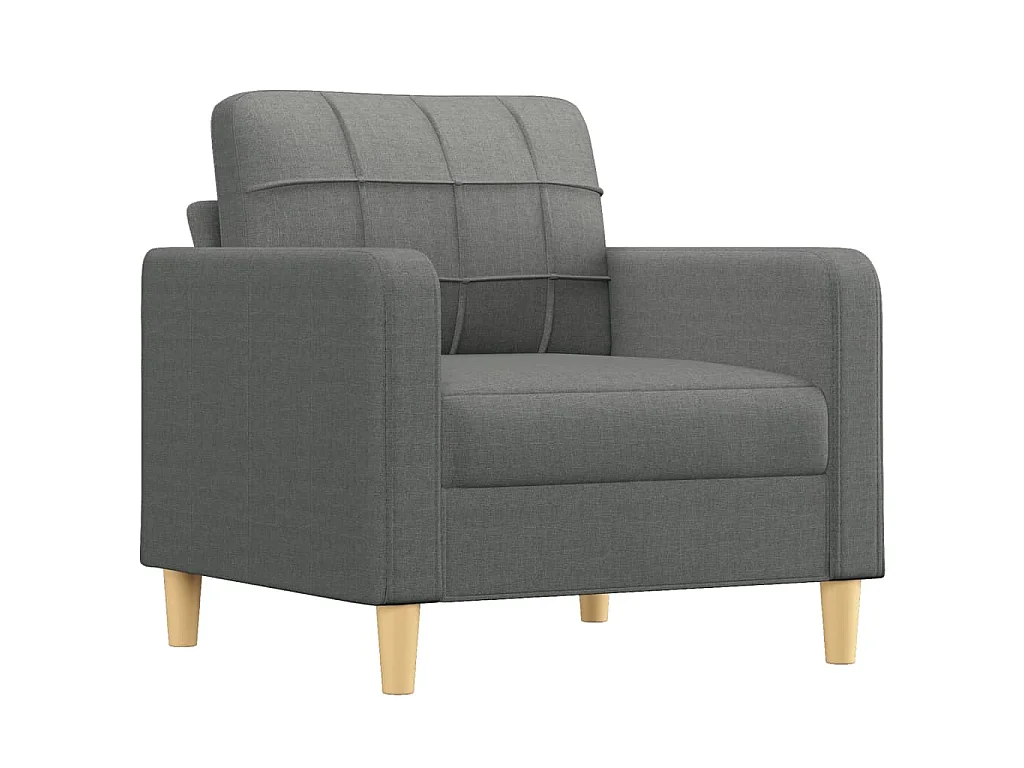 Fauteuil avec repose-pied Gris foncé 60 cm Tissu