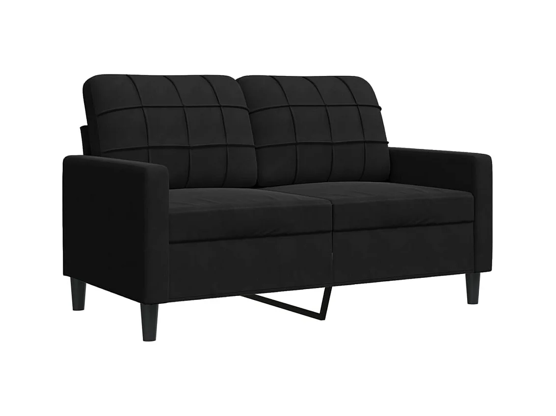 Conjunto de sofá de 2 piezas con cojines Terciopelo Negro
