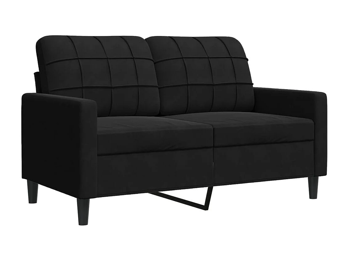 Conjunto de sofá de 2 piezas con cojines Terciopelo Negro