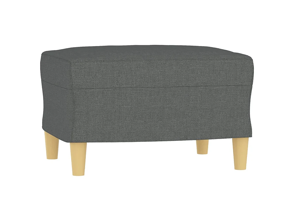 Divano 3 posti con poggiapiedi Grigio scuro 180 cm Tessuto