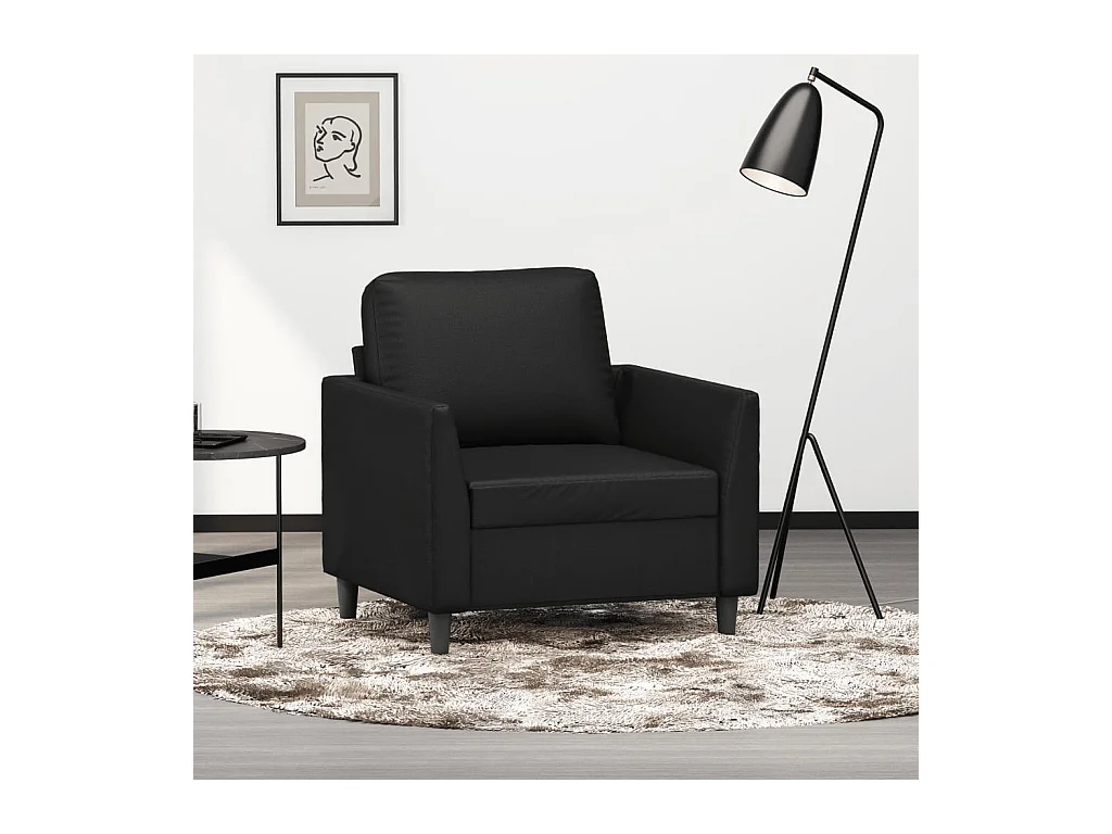 Sillón Negro 60 cm Piel Sintética
